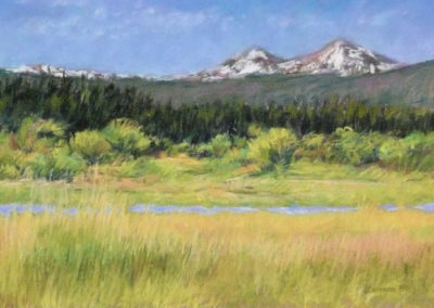 Cascade Peaks pastel painting