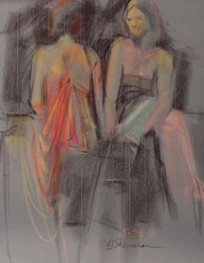 Figures pastel painting