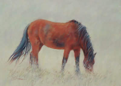 Grazing pastel painting