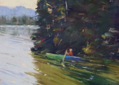 Kayak Cruising pastel painting