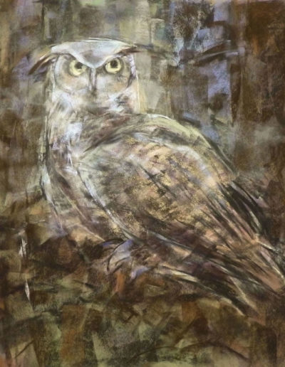 Night Watchman pastel painting